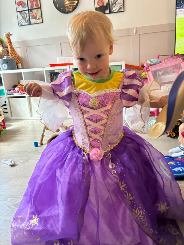 Hallie in her dress