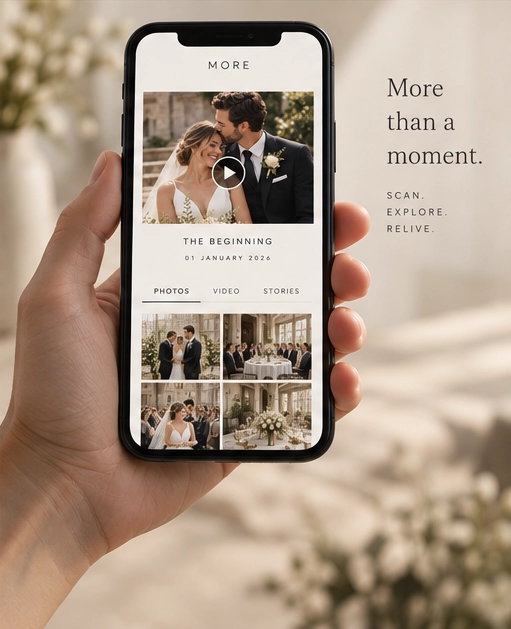 MORE digital memory experience shown on a phone